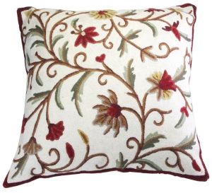 Chain Stitch Crewel Cushion Covers