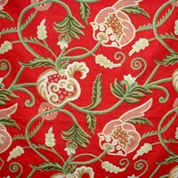 Green Leaves Crewel Curtain Fabric
