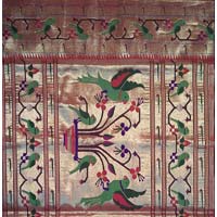 Brocade Paithani parrot border