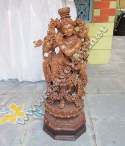 Teakwood Krishna Statue