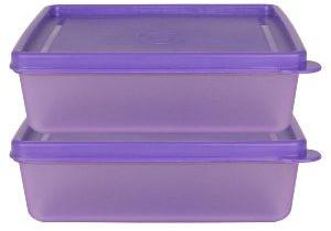 500 ML SQUARE PLASTIC LUNCH BOXES VOILET