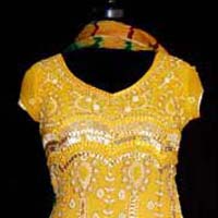 Yellow Georgette Salwar Kameez