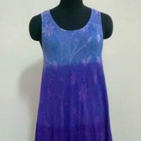Rayon Crepe Umbrella Dress with Hand Spray Print