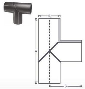 PE Buttweld Pipe Molded Equal Tee