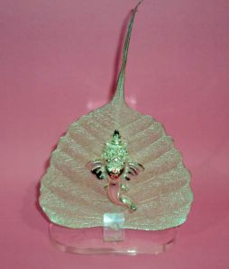 Silver Plated Pepal Leaf Ganesh