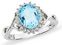 Blue Topaz Diamond Ring