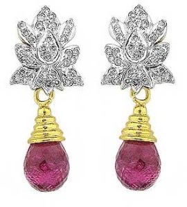 Rubelite Diamond Earrings