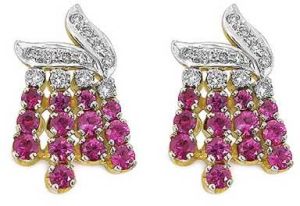 Ruby Diamond Earrings