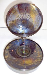 Antique Brass Navigation Sundial Compass