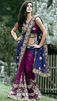 Hand Embroidered Net Sarees