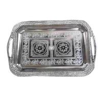 White metal trays