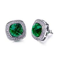 Emerald Studded Diamond Earring