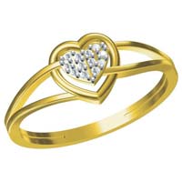Diamond heart Gold Diamond 18K Ring