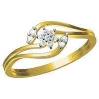 Sterling round cover Gold Diamond 18K Ring
