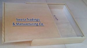 Wood slide lid box