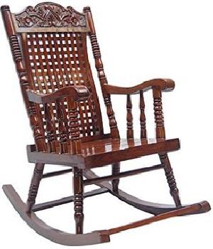 Shilpi Amazing Hand Carved Wooden Rocking Chair