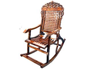 Shilpi Hand Carved Wooden Rocking Chair / Relax Chair