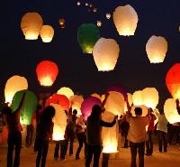 colored sky lanterns