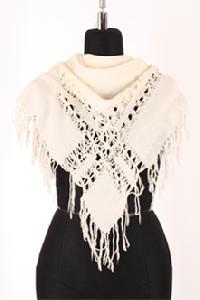 Cream Fringed Scarf