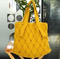 Designer Tucked Wool Tote Bag