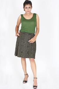 Front Open Pleated Skirt