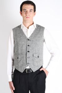 Mens Herringbone Wool Waistcoat