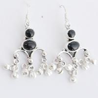 Black Onyx Cab Ear Ring-EERC-008