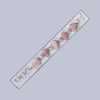 EBRC-006 Sterling Silver 925 Pink Opal Cab Bracelet