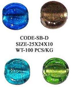 Silver Foil Glass Beads - SB-D