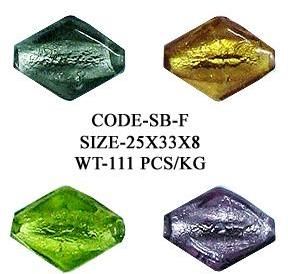 Silver Foil Glass Beads - SB-F