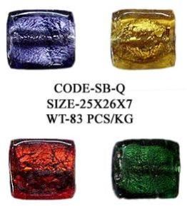 Silver Foil Glass Beads - Sb-q