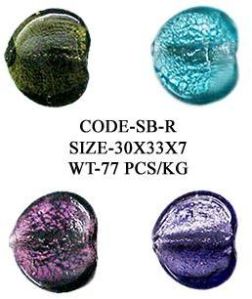 Silver Foil Glass Beads - SB-R