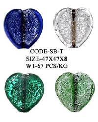 Silver Foil Glass Beads - SB-T