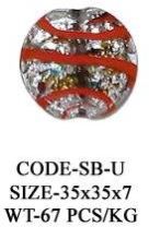 Silver Foil Glass Beads - SB-U