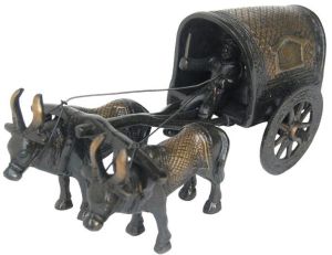 Brass Decorative Statue of Bullock Cart