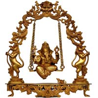 Bronze Lord Ganesh on Swing Statue
