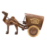 Camel Cart Decorative Brass Statue