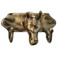 Cloth hanger hook with horse head made in brass