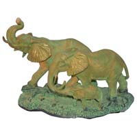 Elephant Family metal brass animal Sculpture