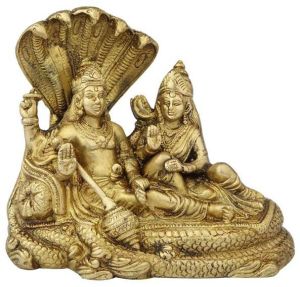 Laxmi Narayan on Sheshnag Brass Statue