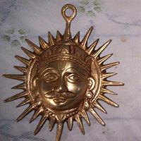 Metal Craft Sun & Moon Face Wall Hanging Decor