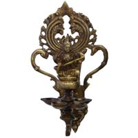 Oil lamp to hang on wall  with Lakshmi Ji brass Sculpture