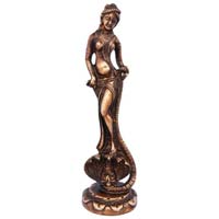 Sculpture of lady desigined by indian artist in metal bronze
