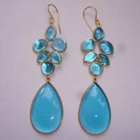 Elegant Sky Blue Glass Earrings