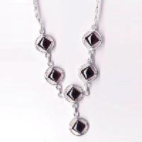 Silver Bezel Necklace- N-1