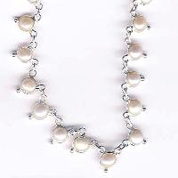 Silver Bezel Necklace- N-10