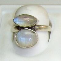 Silver Cabochon Stone Rings R-411