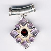 Silver Faceted Stone Pendant P-257