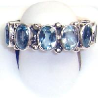 Silver Faceted Stone Rings- R-279
