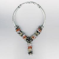 Silver Gemstones Necklace-SGM-10